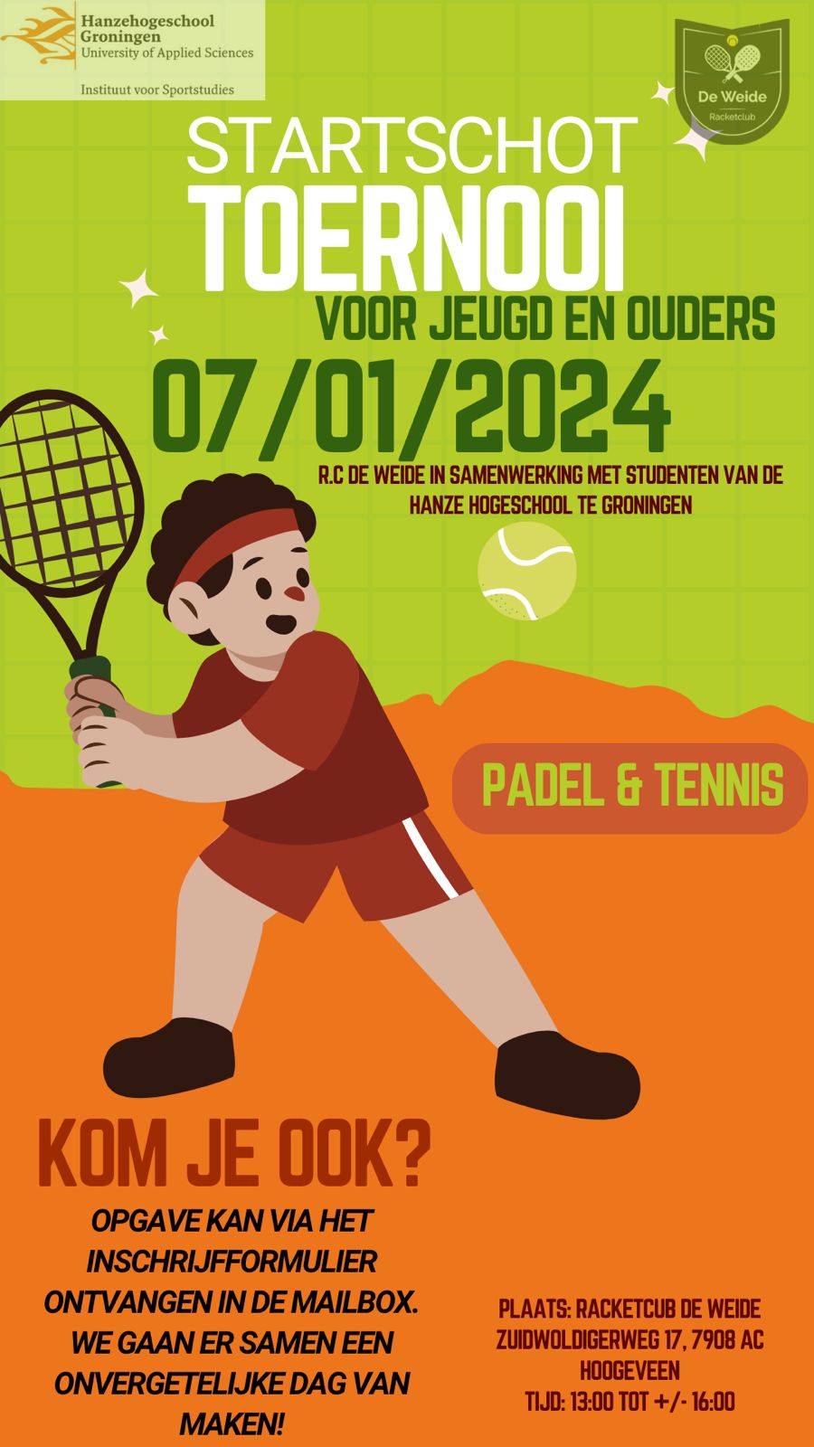 Startschot toernooi tennis & padel voor jeugd en ouders